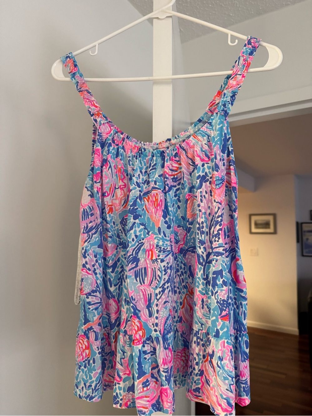 Lilly Pulitzer Pink & Blue Floral One-Piece Cover-Up
